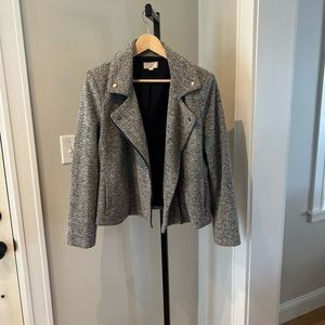 Loft Womens Moto Jacket Grey Size L